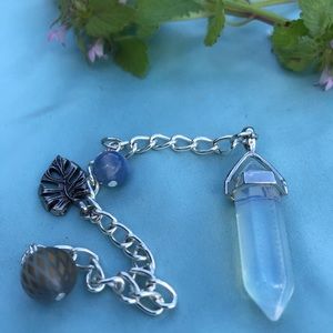 Opalite + Blue Agate Pendulum